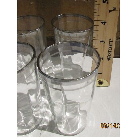 VINTAGE JUICE GLASSES SET OF 6 SILVER TRIM 4" - Picture 7 of 7